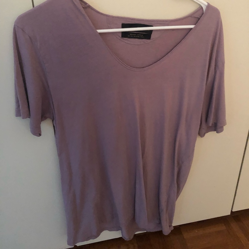 Zara Mens L Purple V neck t shirt - light weight!
